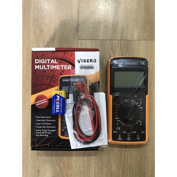 Jual Avometer digital / multimeter tester digital DT-9205A + Baterai ...