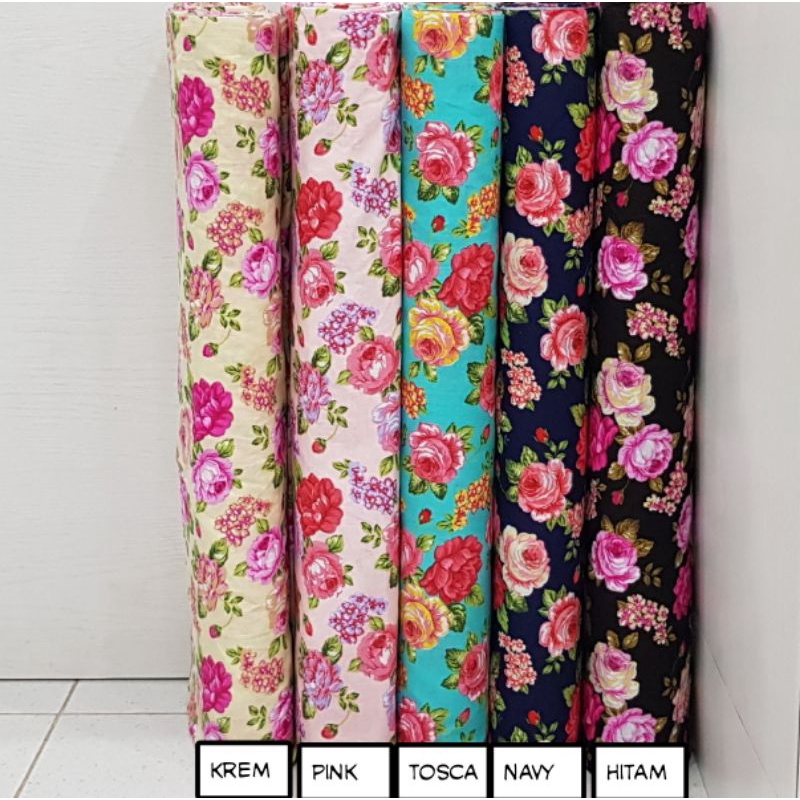 Jual Kain Katun Motif 3 Rose (Harga per 0,5m) | Shopee Indonesia
