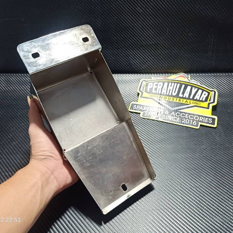 Jual tempat box aki FU plat krom chrome cb gl mp tiger pnp aki besar ...