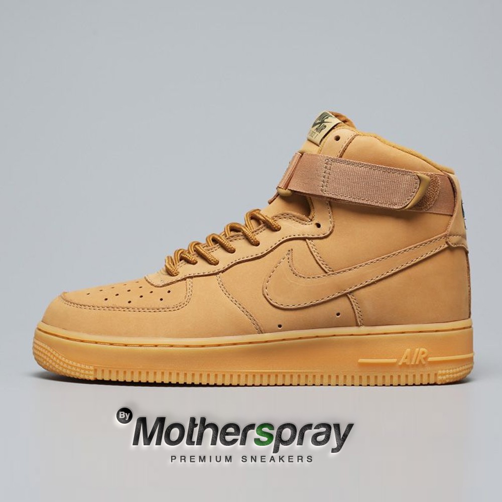 NIKE AIR FORCE 1 HIGH FLAX BROWN WHEAT PREMIUM By MOTHERSPRAY