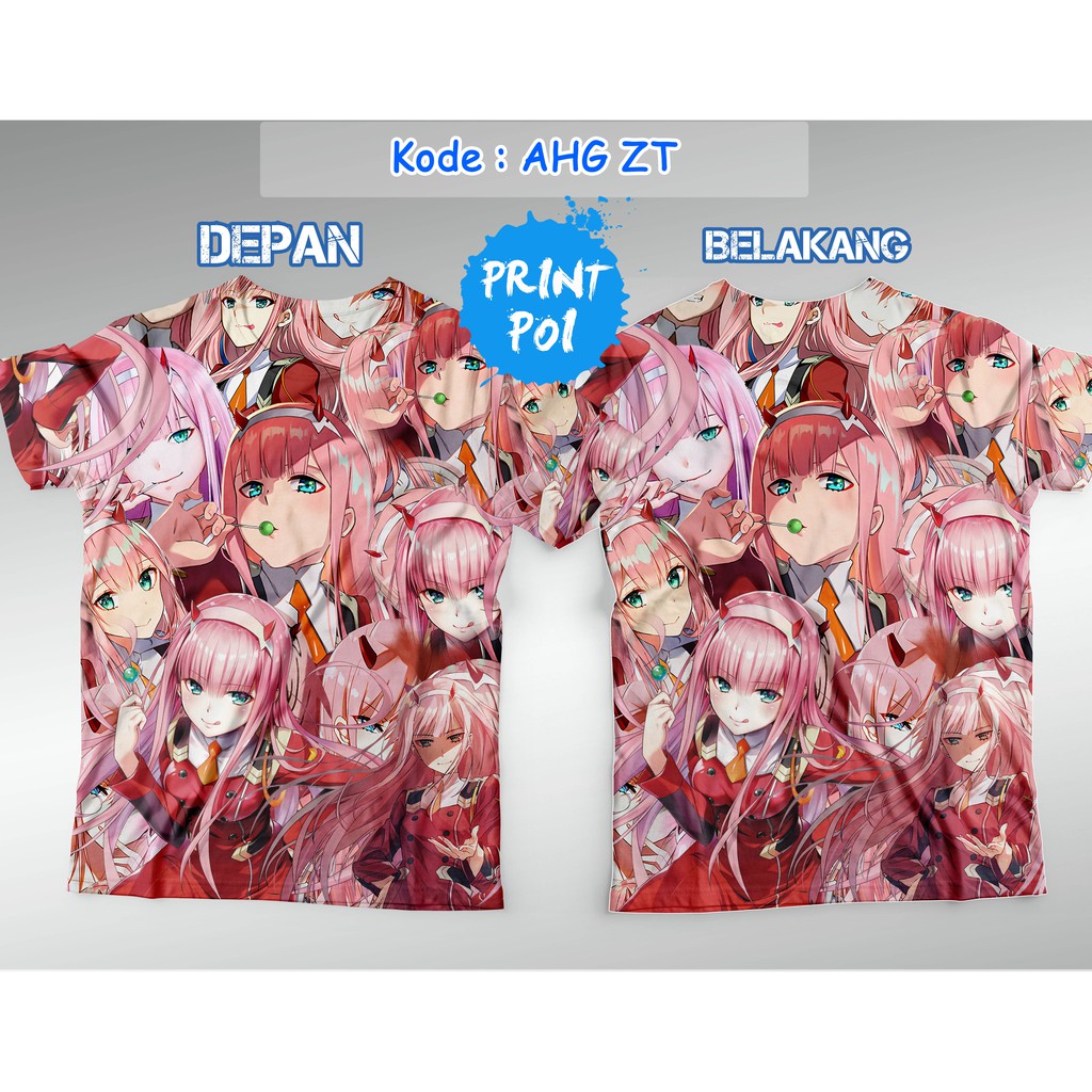 Jual Kaos Full Print Zero Two Ahegao FACE - Darling In The Franxx | Shopee  Indonesia