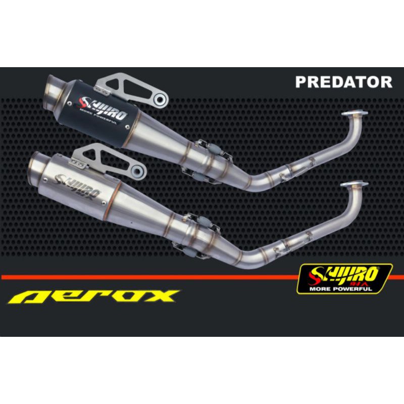 Jual Knalpot Aerox Old/New type Predator Black Doff Shijiro Racing ...