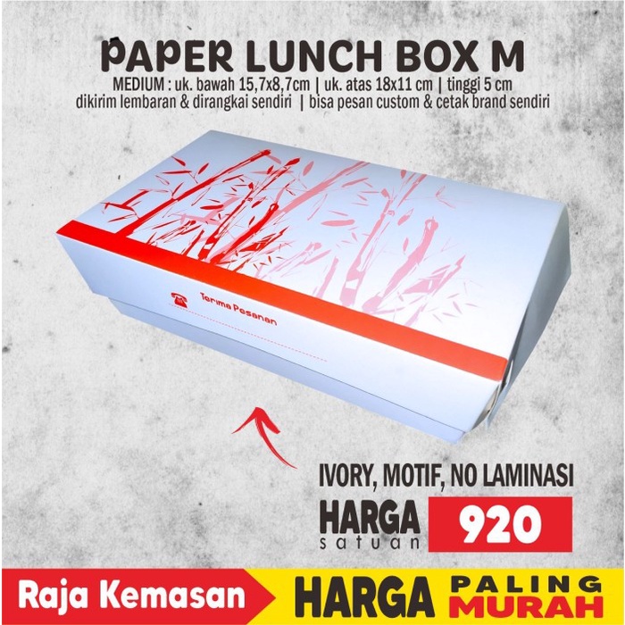 Jual set-box-lunch- paper lunch box, box makanan, kotak makanan, lunch ...