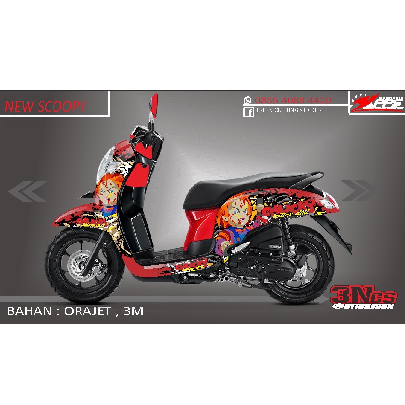 Jual Decal Sticker Honda Scoopy New Chucki Full Bodi Sticker Fullbodi