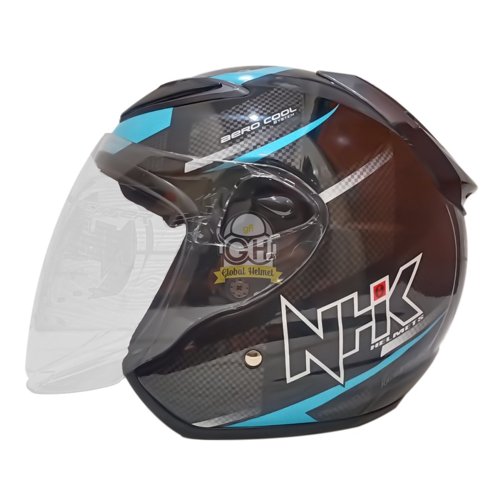 Jual NHK HELM R6 TRACK BLACK BLUE R-6 SINGLE VISOR MOTIF | Shopee Indonesia
