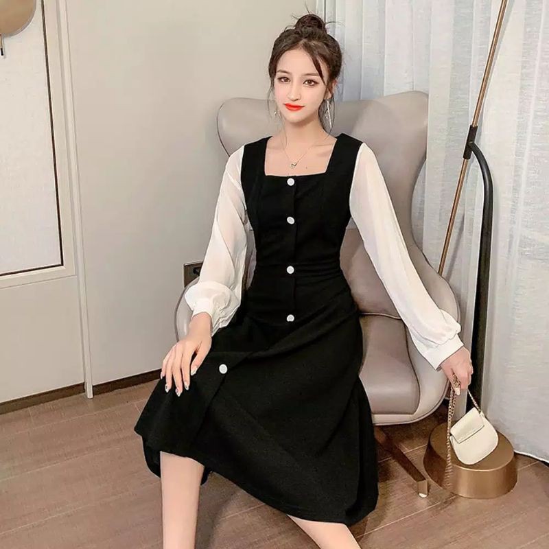 Yuri Black Dress Casual Korean Dress Import Dress korea