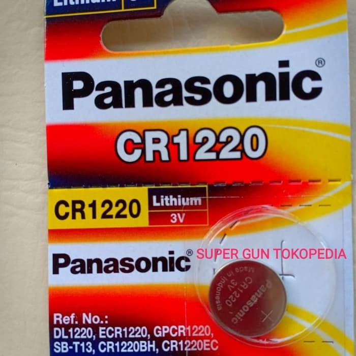 Jual Battery Panasonic CR1220 3V Lithium Baterai Batere CR 1220