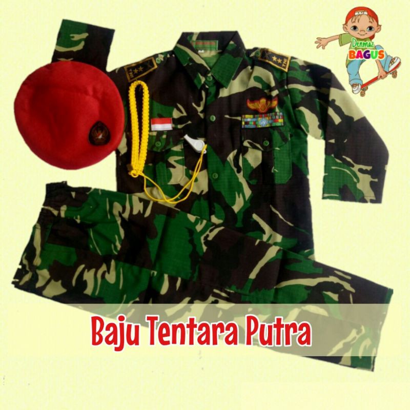 Jual BAJU TENTARA BARET MERAH UNTUK ANAK TK | Shopee Indonesia