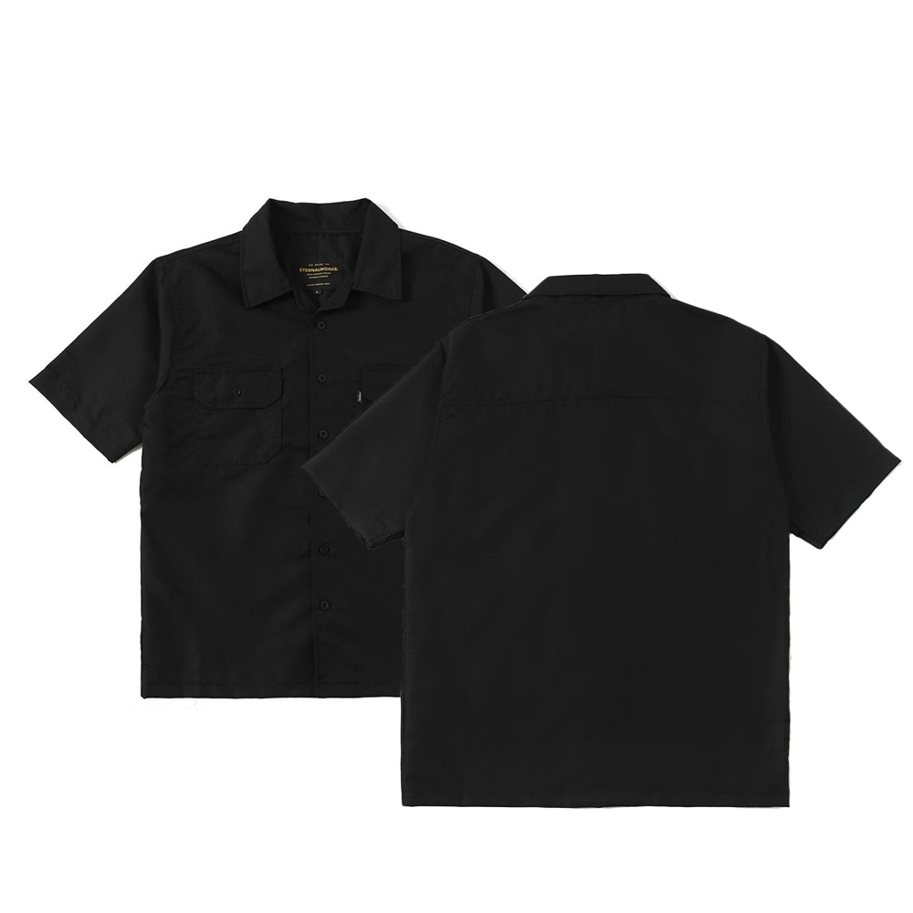 Jual ETERNALWORKS STONE WORKSHIRT BLACK - KEMEJA LENGAN PENDEK - KEMEJA