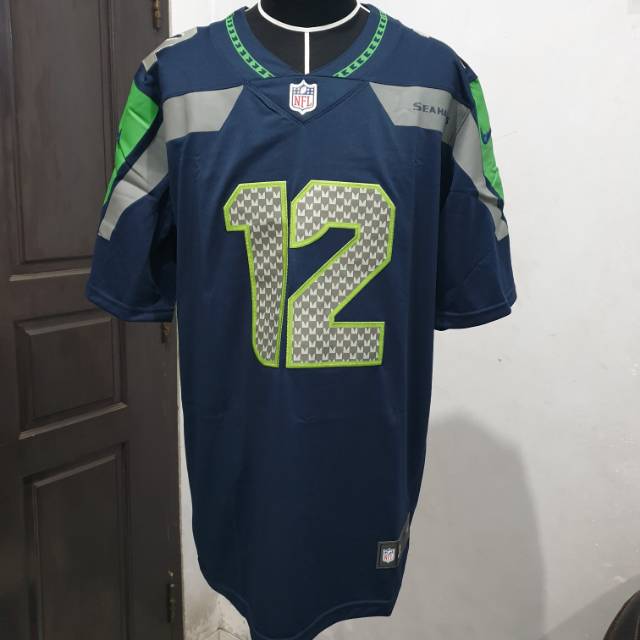 Jersey NFL american football seattle seahawks navy men size M olahraga  sepak bola amerika