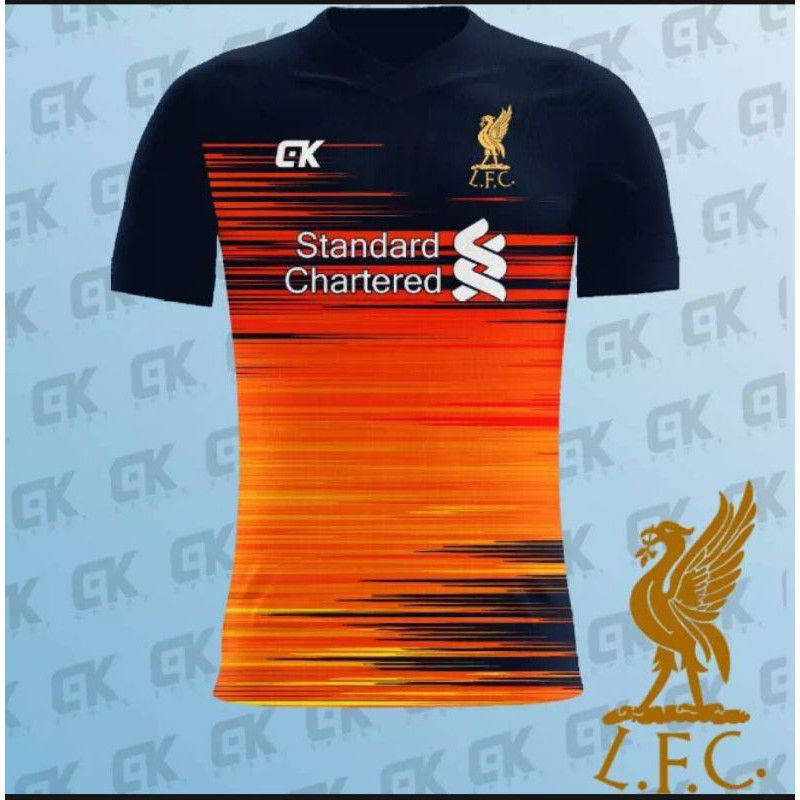 Baju bola kaos bola printing jersey bola baju bola kaos LIVERPOOL oren  ready M L XL
