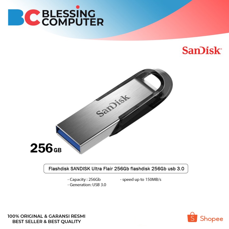 Jual Flashdisk SANDISK Ultra Flair 256Gb flashdisk 256Gb usb 3.0 ...
