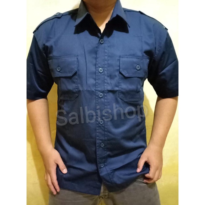 Jual Kemeja Pdh Hitam Biru Dongker Satpam Guru Seragam Shopee Indonesia