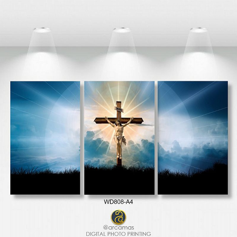 Jual Poster Salib Yesus 30x60 cm Bingkai Kayu MDF - Hiasan Dinding ...