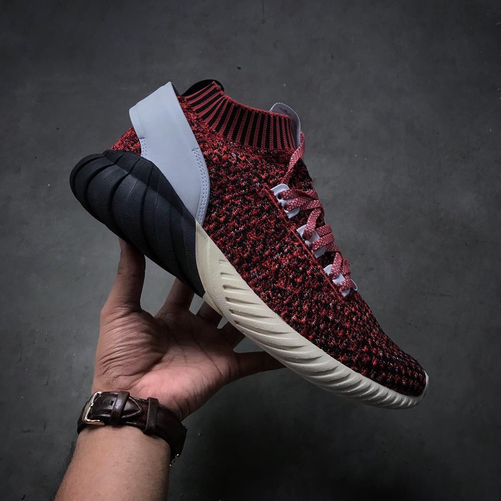 Sepatu Sneakers Pria Adidas Tubular Doom Sock Primeknit Burgundy Original 100 CQ0950
