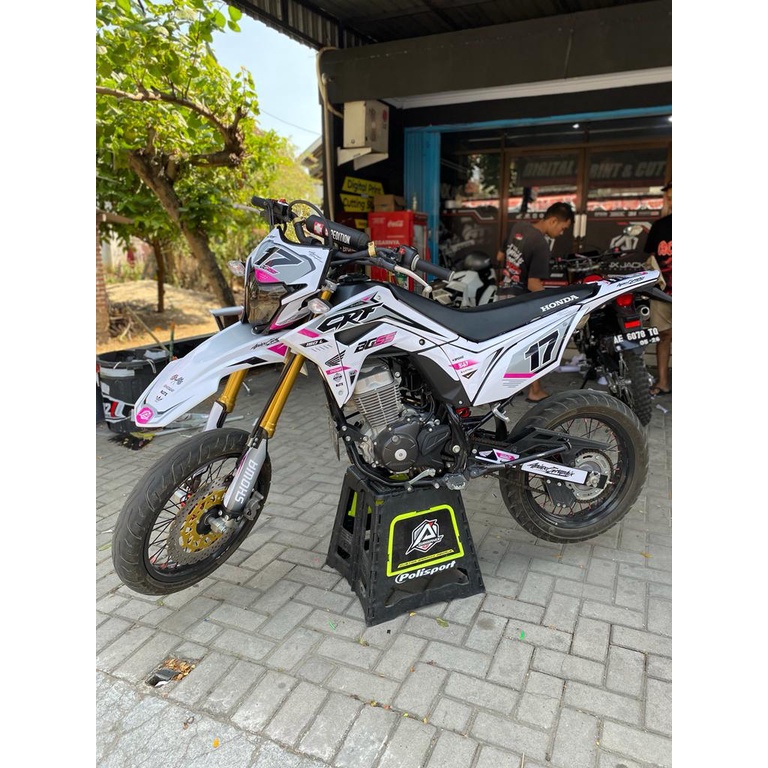 Jual decal crf 150 L putih decal honda crf 150 putih | Shopee Indonesia