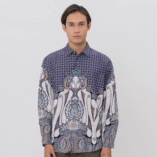 M231 Kemeja Pria Batik Panjang Navy 2587A