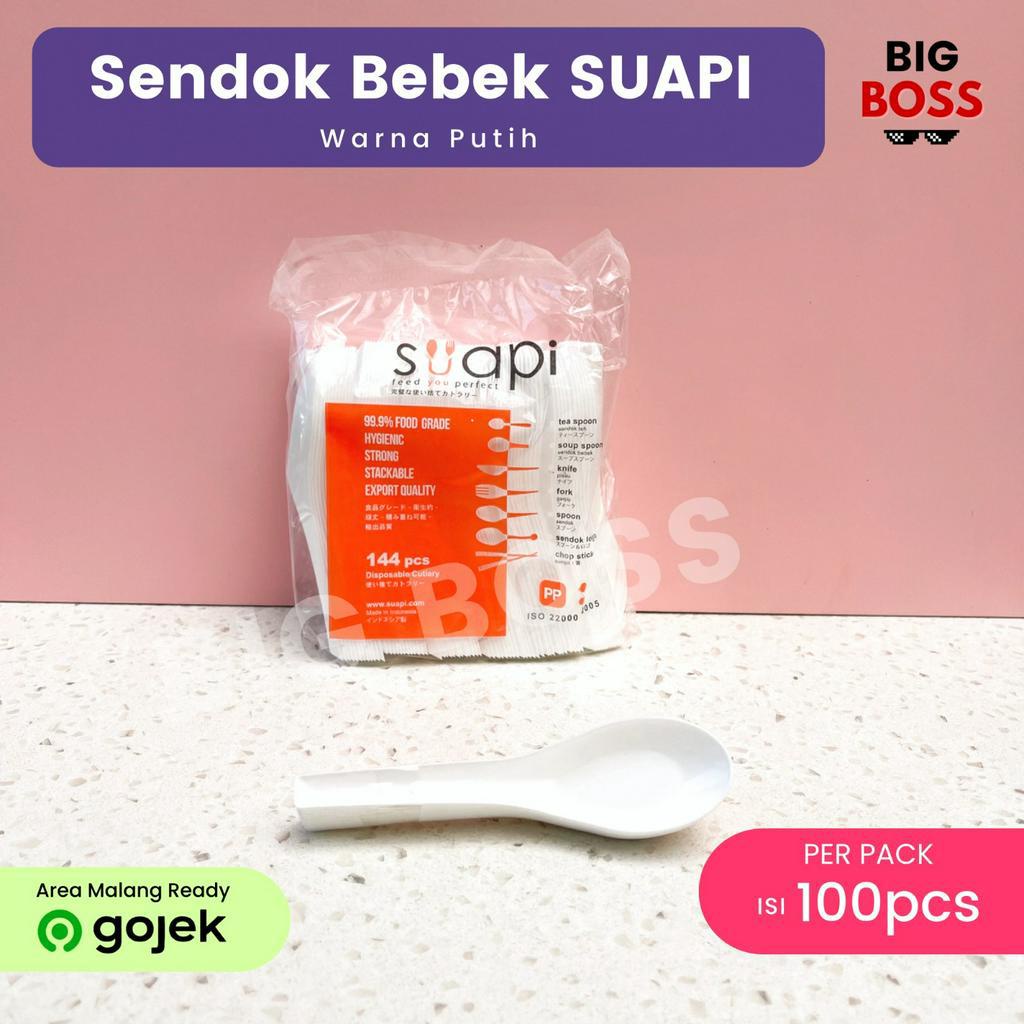 Jual Sendok Bebek Plastik Putih Suapi Isi 144pcs Sendok Makan Plastik