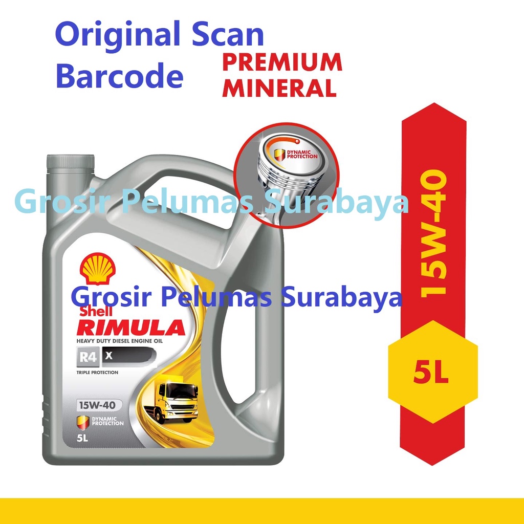 Jual Original Scan Barcode Shell Rimula R4X R4 X RX R4 Plus 15w-40 15w ...