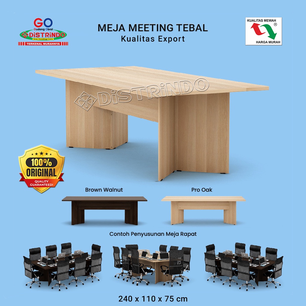 Jual Distrindo - Meja Meeting / Meja Rapat 240cm Papan TEBAL Mewah ...