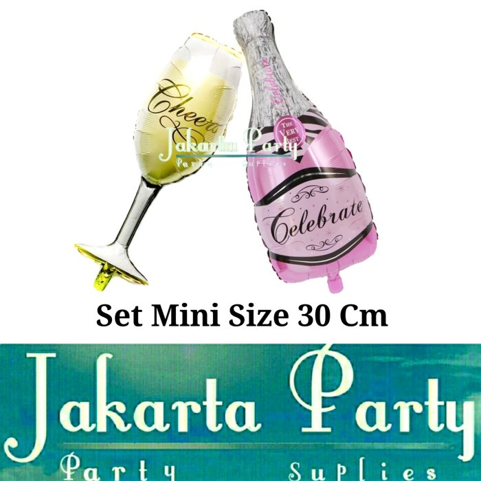 Jual Balon Foil Champagne Mini 1 Set Balon Gelas Dan Botol Pink Shopee Indonesia 1031