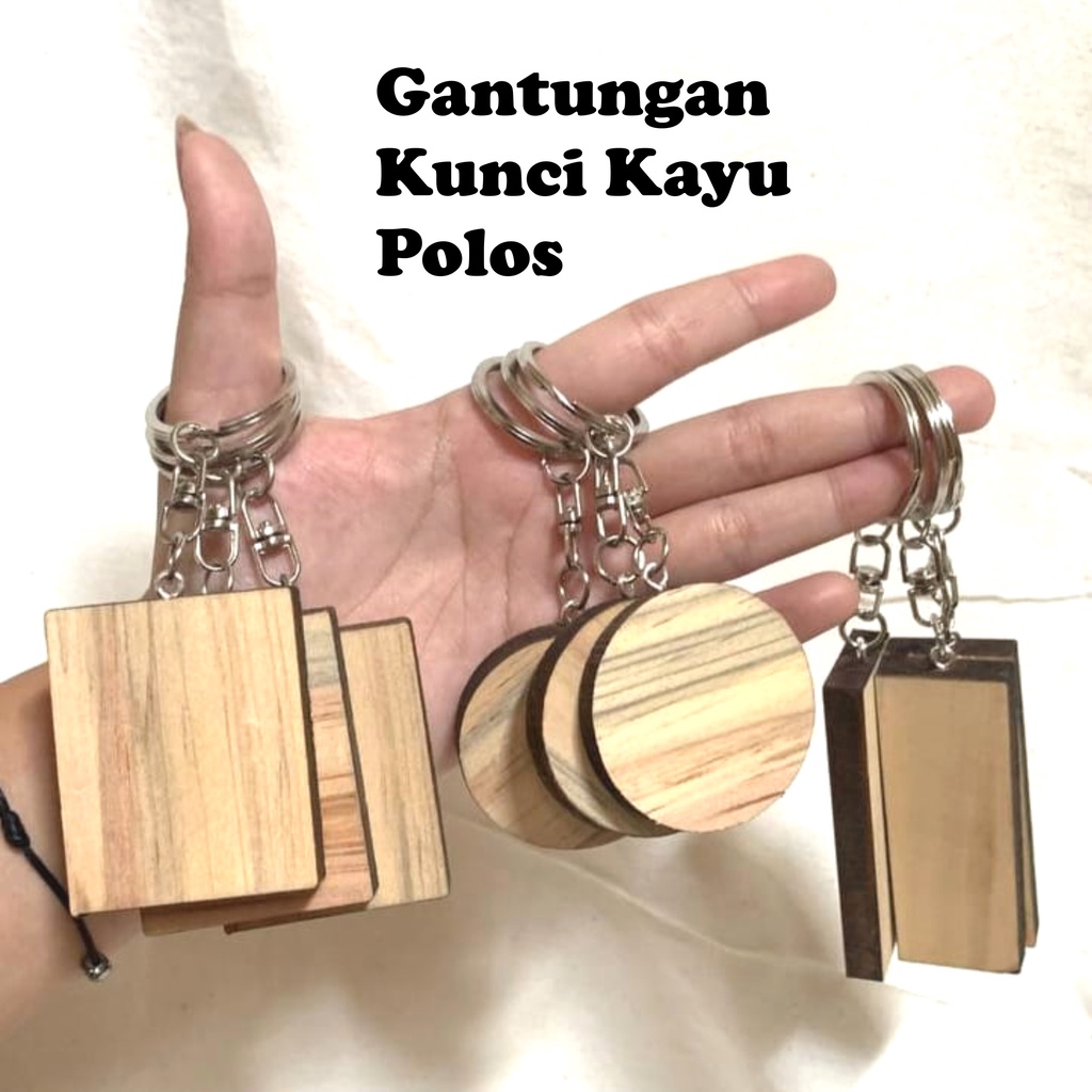 Jual Gantungan Kunci Kayu Polos Bahan Souvenir Gantungan Kunci Kayu
