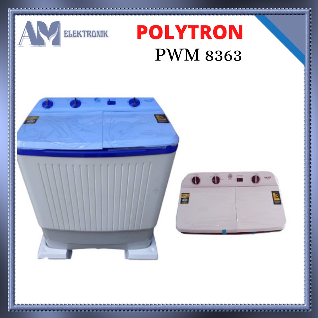 Jual MESIN CUCI POLYTRON PWM 8363 / 2 TABUNG 8 KG | Shopee Indonesia