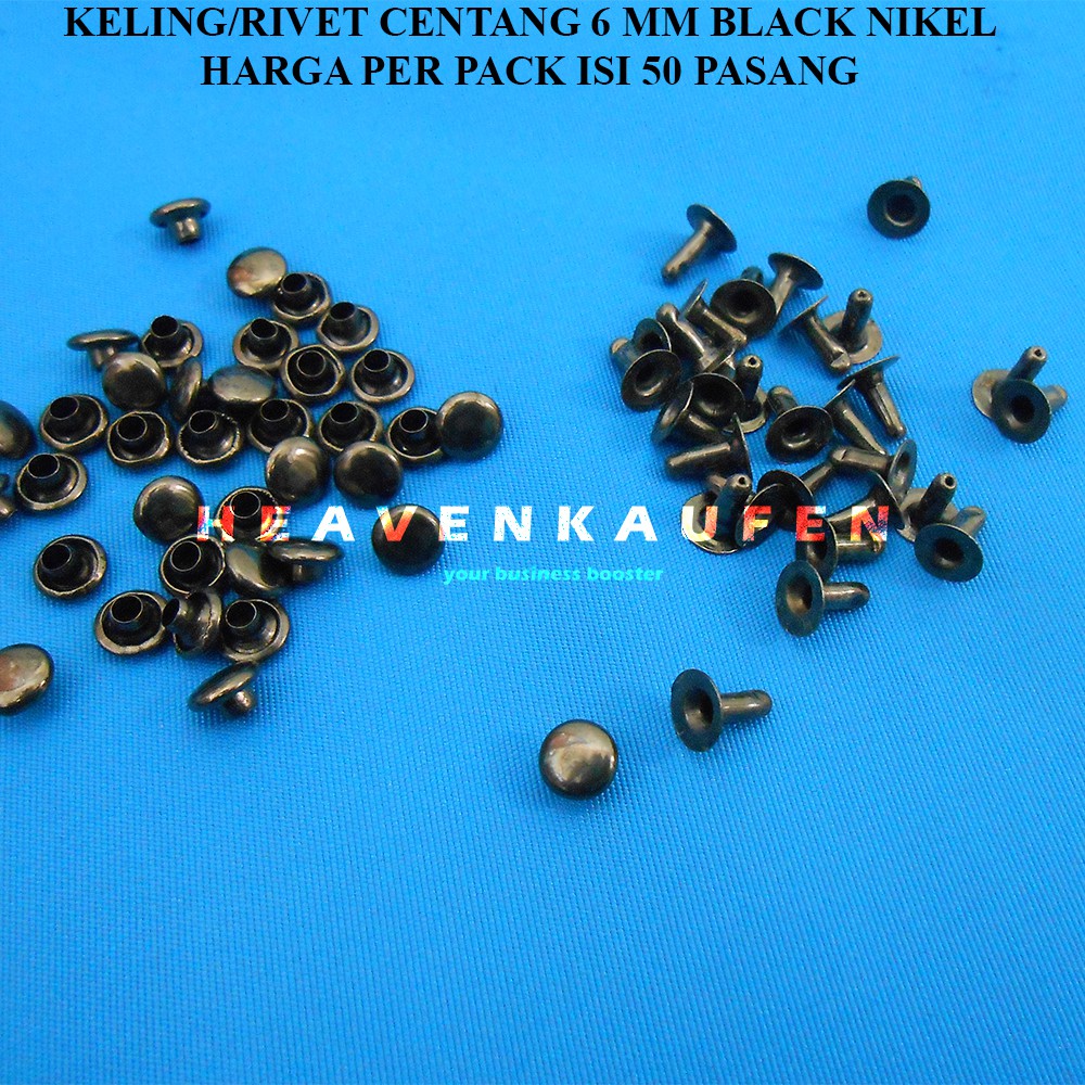 Jual Keling Rivet Centang Kecil 6 mm Warna Black Nikel Harga Per Pack ...