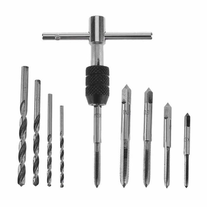 Jual RKY Set 9pcs Hand Tap Tapping Drill Alat Pembuat Ulir Drat Dan ...