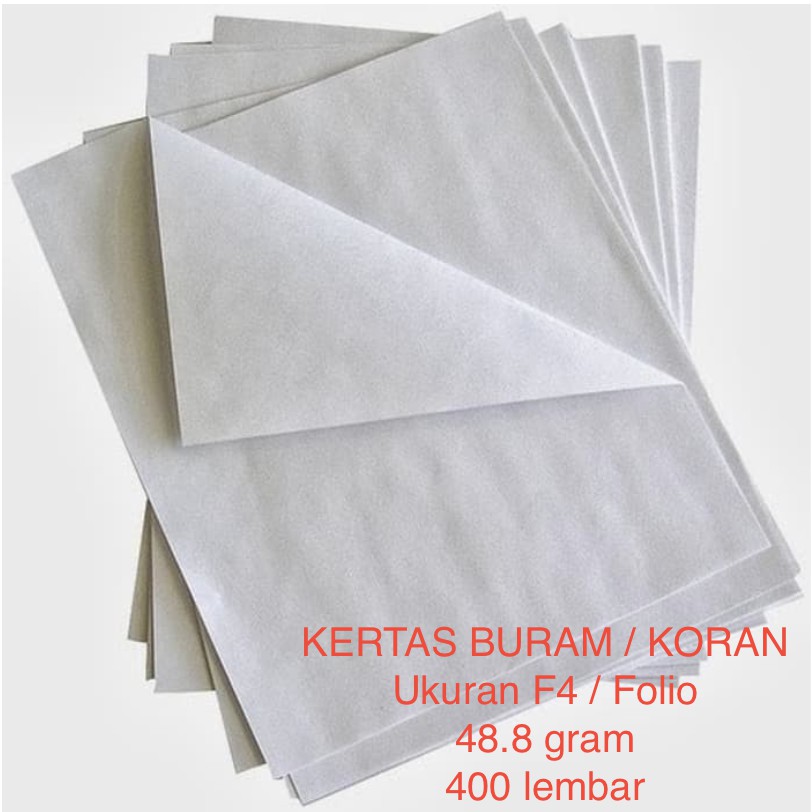 Jual KERTAS BURAM / KERTAS KORAN F4 ATAU FOLIO (500 Lembar) | Shopee ...