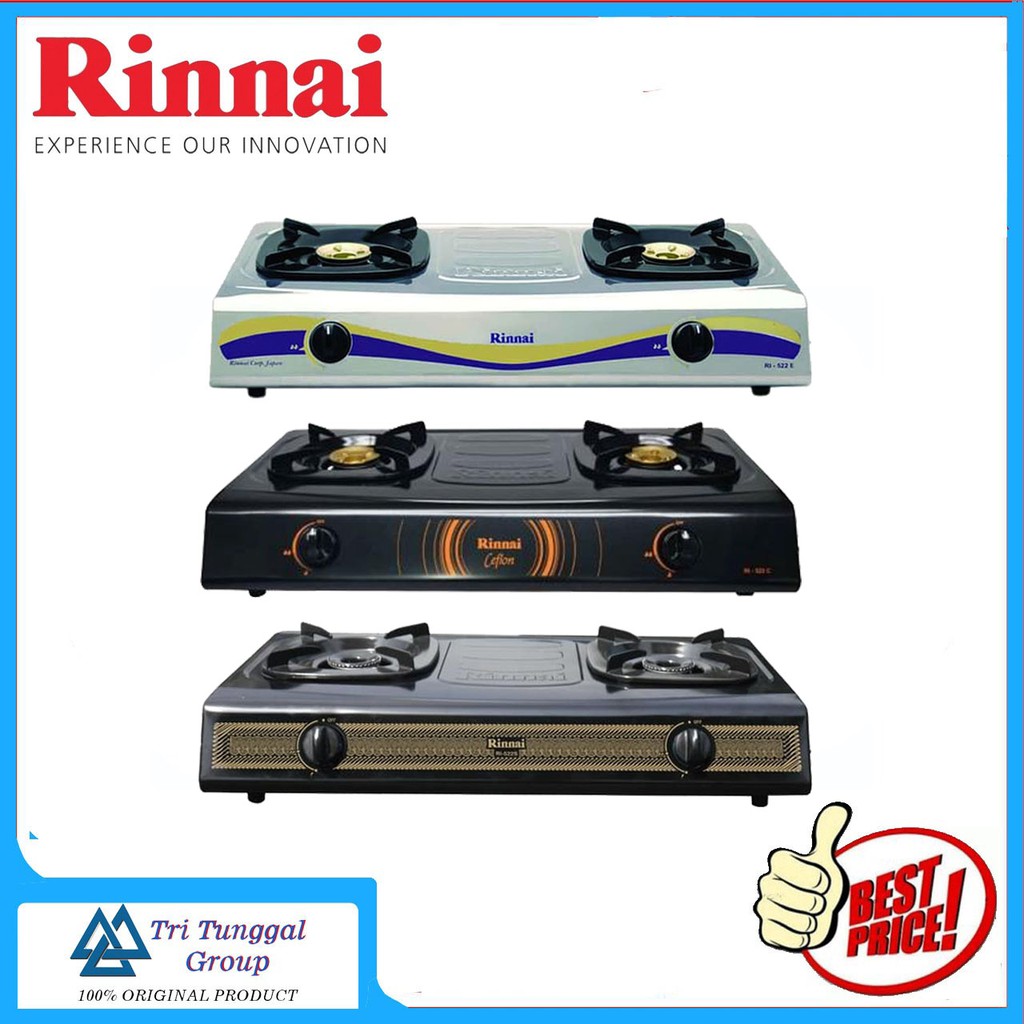 Jual (BAYAR DI TEMPAT) KOMPOR GAS RINNAI RI 522C / RI522C / RI 522E /  RI522E / RI 522S / RI522S [2 TUNGKU] 100% ORI | Shopee Indonesia