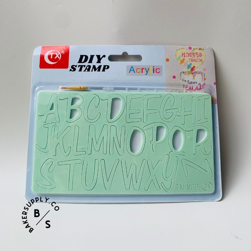 Jual alphabet stamp uppercase/ cake emboss embosser/ stamp huruf