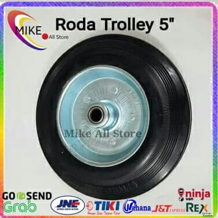 Jual Roda Karet 5 inchi wheel only Roda Only Troli Gerobak | Shopee ...