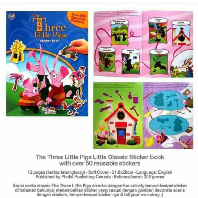 Jual Sticker book import Three little pigs | Shopee Indonesia