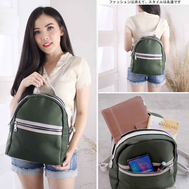 Jual Tas Ransel Backpack Wanita Medium Warna Kombinasi Korean Style ...