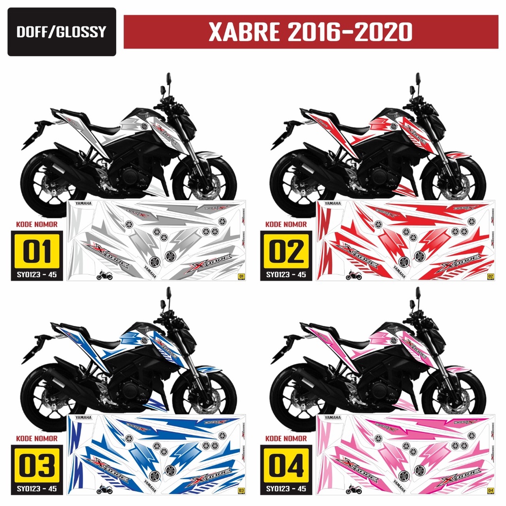Jual Sticker Striping Decal Yamaha XABRE 20162020 Variasi DOFF/GLOSSY Semua Ready Bisa COD