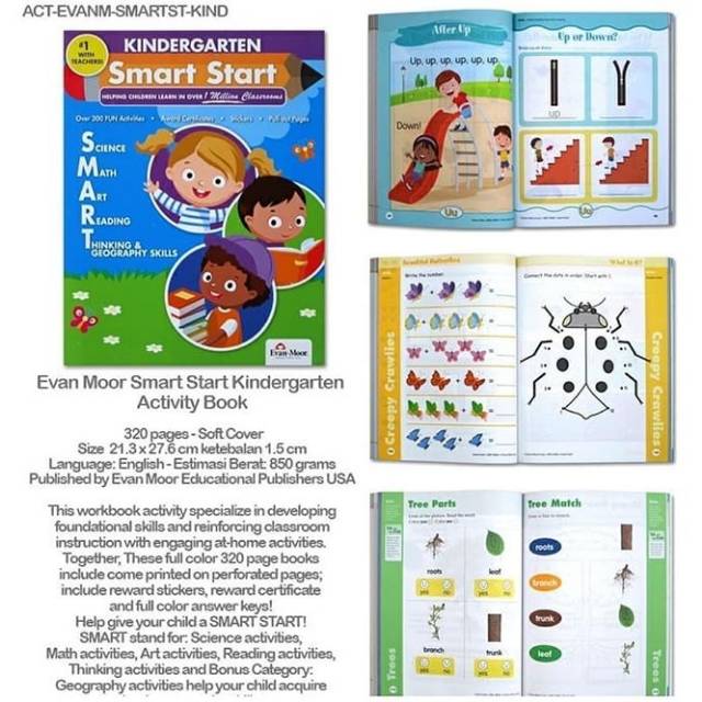 Jual Evan Moor Smart Start Kindergarten Activity Book. | Shopee Indonesia