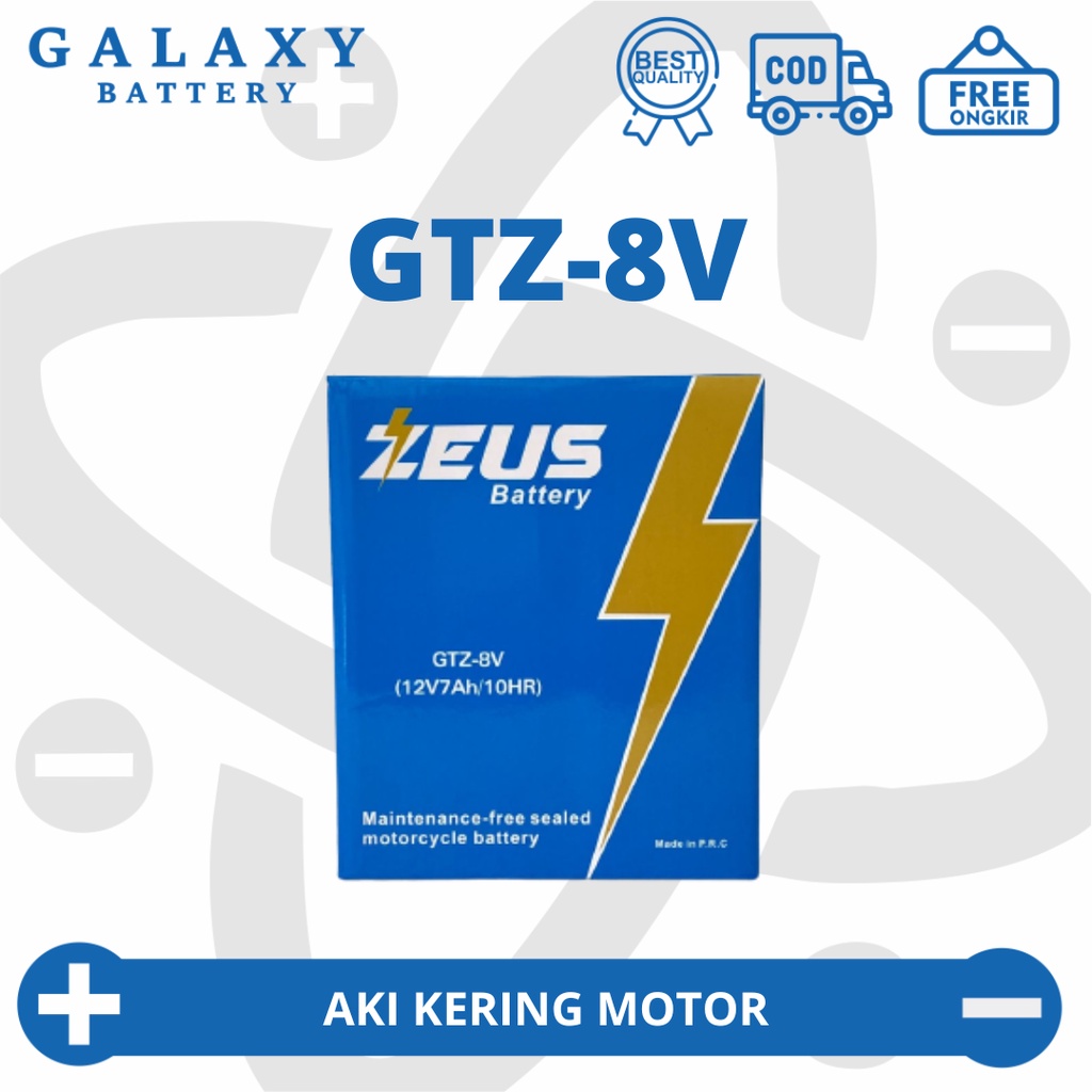 Jual Aki motor piaggio Gilera GTZ8V Aki Gel Aki MF Aki Kering Zeus High