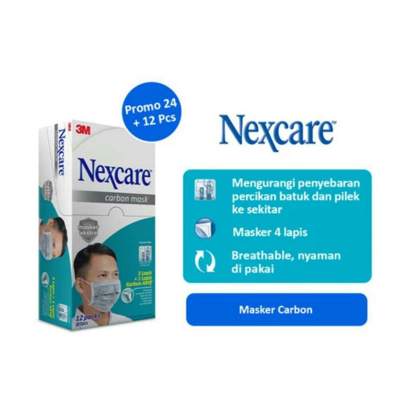 Jual Nexcare 3M Masker Extra Carbon 4ply 48pcs | Shopee Indonesia