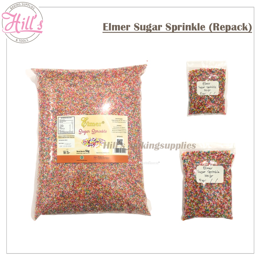 Jual ELMER SUGAR SPRINKLE 50gr & 100gr WARNA WARNI / GULA BUTIR ...