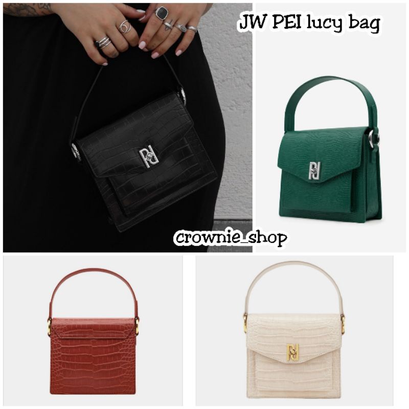 Jual JW PEI rantan bag - sage green croc - Jakarta Utara - Crownie_shop