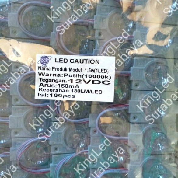 Jual (100 PCS) SUPER LED Modul 1.5W Putih 1LED 1 Module 12V Isi 100 ...