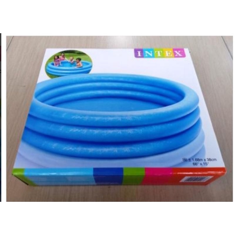 Jual kolam renang tiup intex 3-RING pool 168cm blue pool #58846 ...