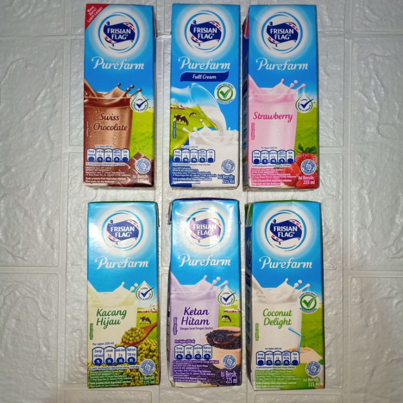 Jual SUSU FRISIAN FLAG PUREFARM FULL CREAM,COKELAT,STOBERI,KETAN ...