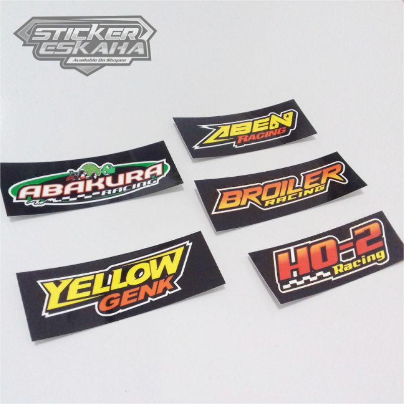 Jual Stiker Bengkel Racing/ABEN RACING/YELLOW GENK/ABAKURA/BROILER/HO-2 ...