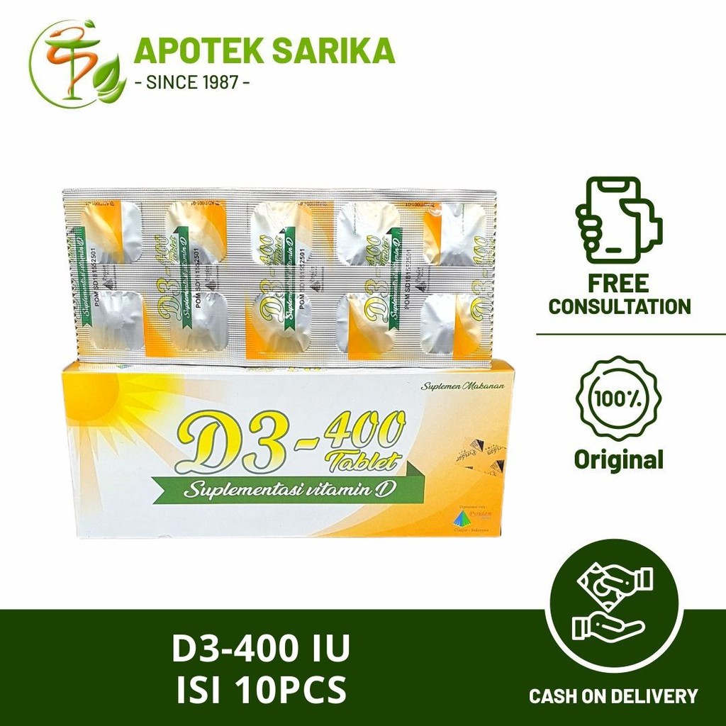 Jual D3 400 1 Strip 10pcs Vitamin D3 400 Iu Memenuhi Kebutuhan Vitamin D Dewasa Shopee Indonesia