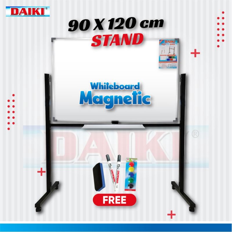 Jual Papan Tulis Whiteboard Daiki Magnetic Single Face Stand Uk 90x120 Cm Shopee Indonesia 3443
