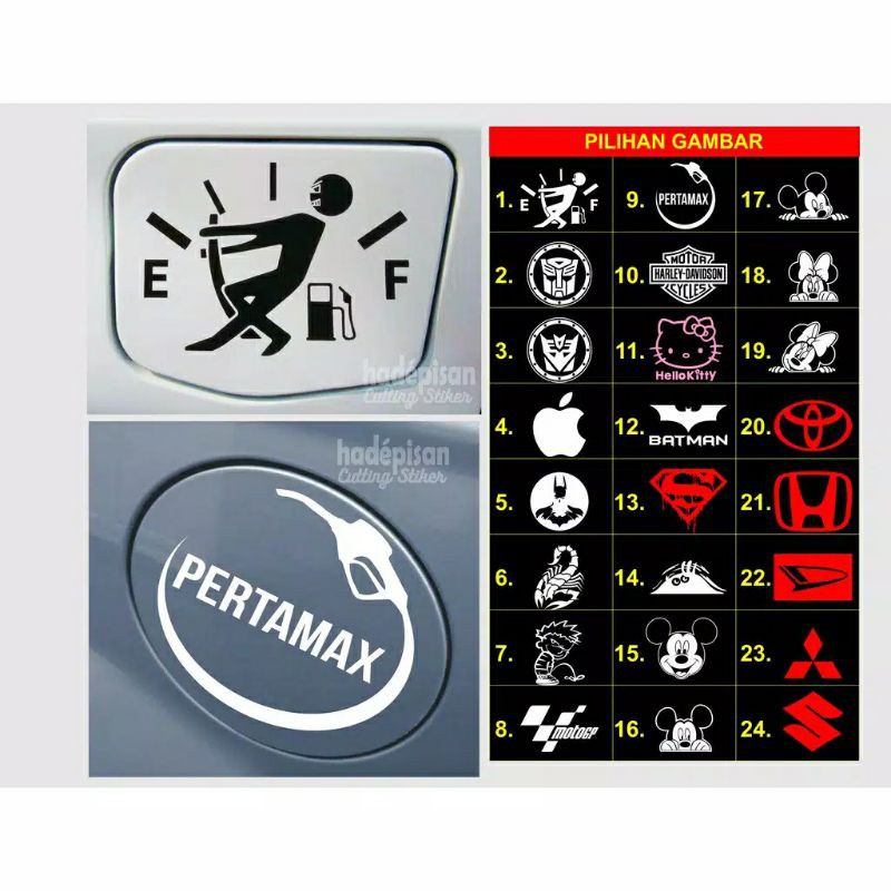 Jual Stiker Mobil Cutting Sticker Tutup Tangki Bensin Mobil | Shopee ...