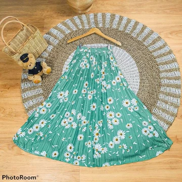 Rok Daily Plisket Rok Motif Bunga Daily