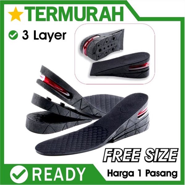 Jual Tiga Layer Insole Sol Sepatu Penambah Tambah Tinggi Peninggi Badan